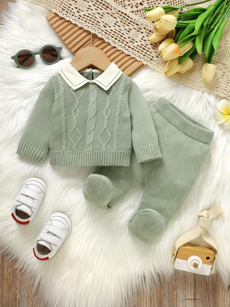 Detalhes de Conjunto de Suéter Bebê, Minimalista