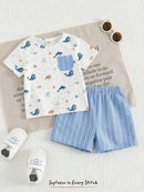 Conjunto 2 Peças para Menino Bolso com Patchwork