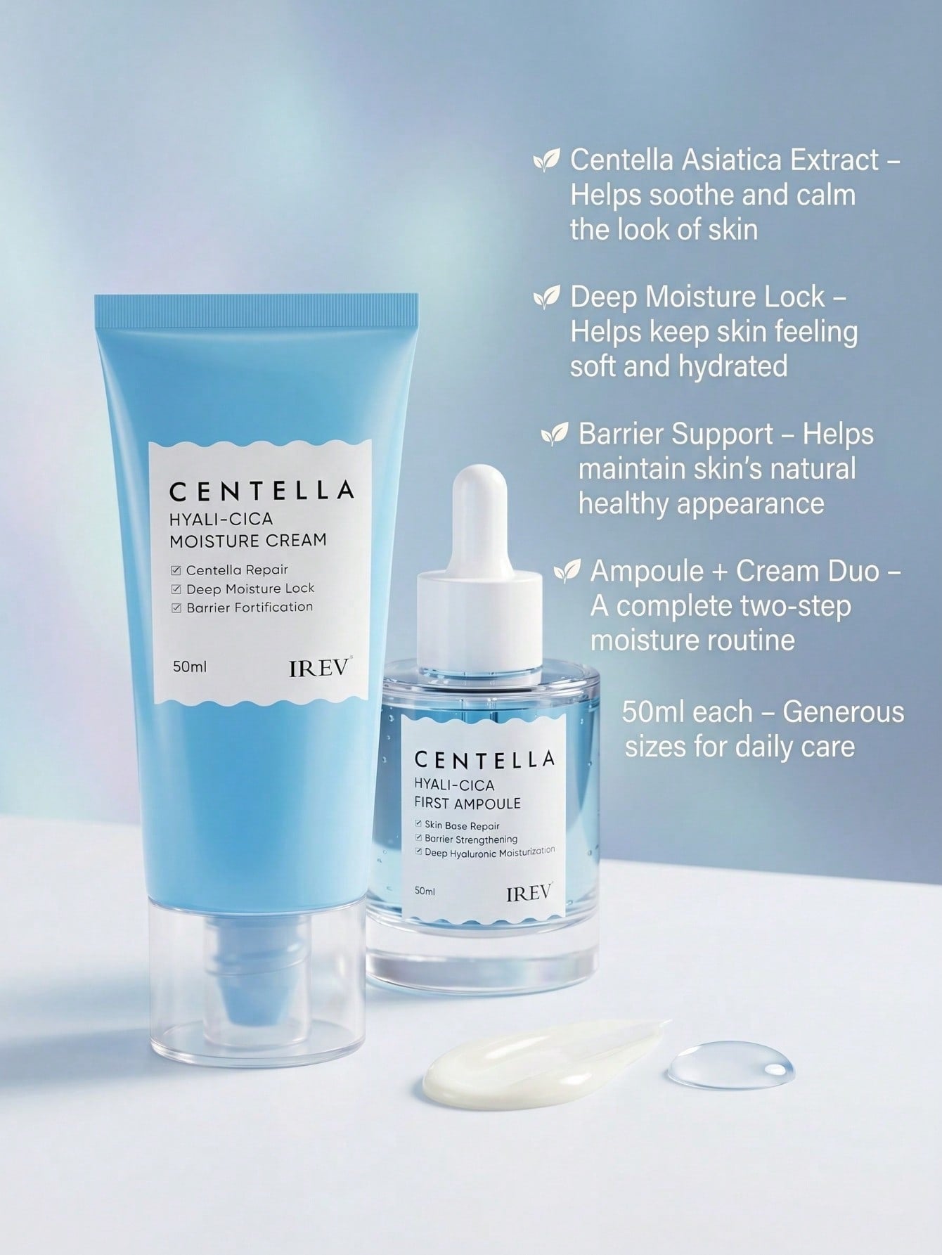 Kit Facial Centella HYALI-CICA – Creme Hidratante + Sérum - lifestyle