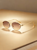 Óculos Feminino Oval Sem Armação — Elegância Leve e Sofisticada