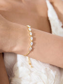 Pulseira Feminina Folheada a Ouro 18K com Zircônias